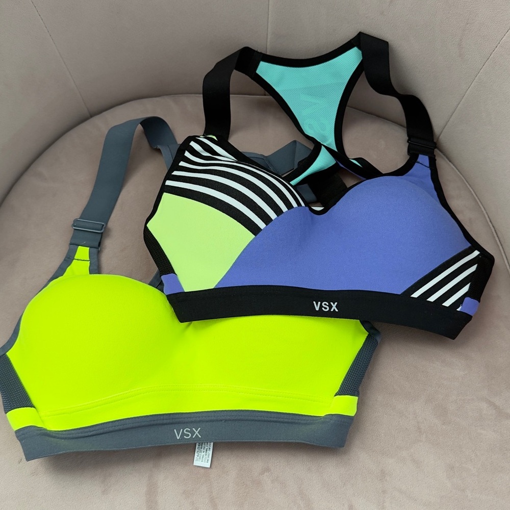 VSX Vibrant Yellow and Blue Sports Bras with Racerback Design (Bundle of two) - Picture 8 of 9
